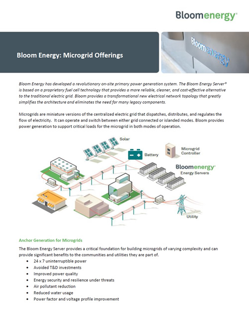 Bloom Energy Microgrid Solutions Bloom Energy