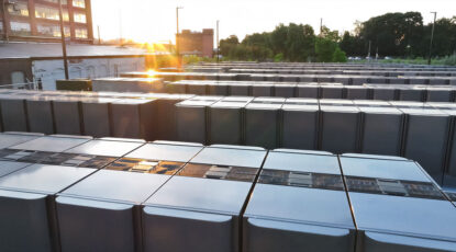 Bloom Energy Servers at sunset
