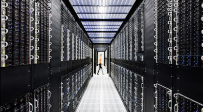Image of inside a data center using onsite power